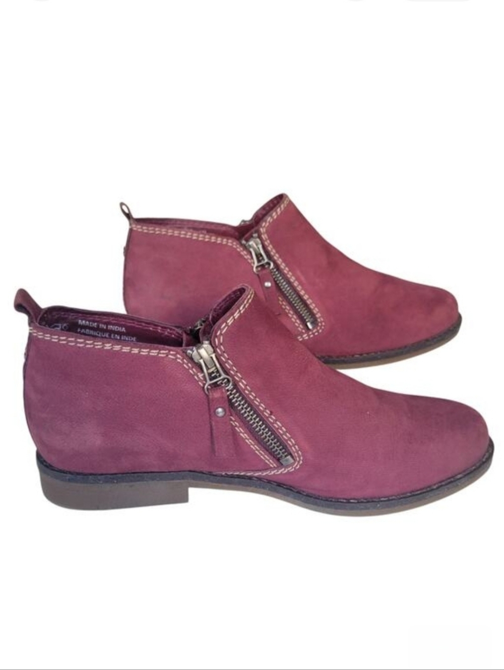 Hush Puppies Purple Suede Side Zip Ankle Booties 9.5